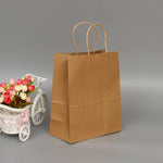 10 sacchetti eleganti in carta Kraft con manici per matrimoni/feste di compleanno/gioielli/vestiti, 16x22x8cm, 22x27x11cm, 12x15x6cm, 26x33x12cm