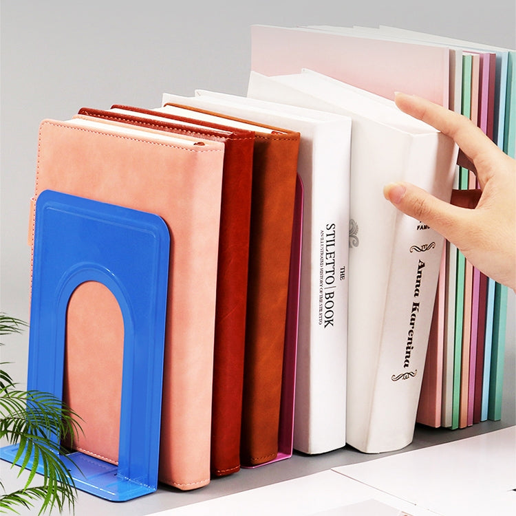 Organizzatore da tavolo con supporto per libri antiscivolo, semplice telaio di supporto per fermalibri in metallo da 2 pezzi