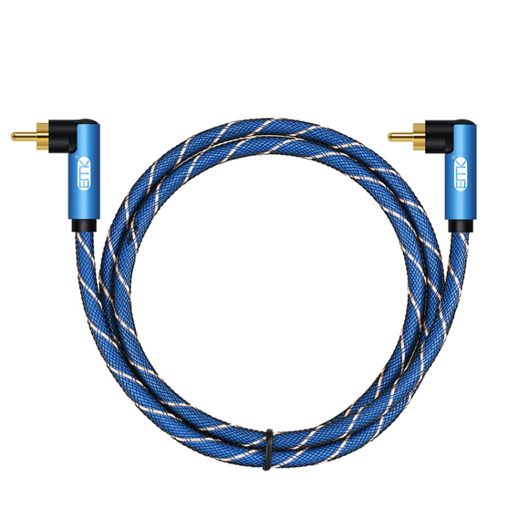 Cavo audio intrecciato in nylon doppio maschio-maschio da 90 gradi EMK, 0.5m, 1m, 1.5m, 2m, 3m, 5m