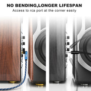 Cavo audio intrecciato in nylon doppio maschio-maschio da 90 gradi EMK, 0.5m, 1m, 1.5m, 2m, 3m, 5m