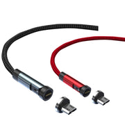 Cavo dati di ricarica rapida magnetico rotante CC57 da 540 gradi, 1m + Micro USB + Red, 2m + Micro USB + Red, 1m + Micro USB + Black, 2m + Micro USB + Black
