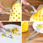 3 pezzi in acciaio inossidabile con punta antiscivolo e lama aperta per ananas con clip per frutta, 13.5×3.5cm Stainless Steel Pattern, 13.5×3.5cm Endless Steel Nail