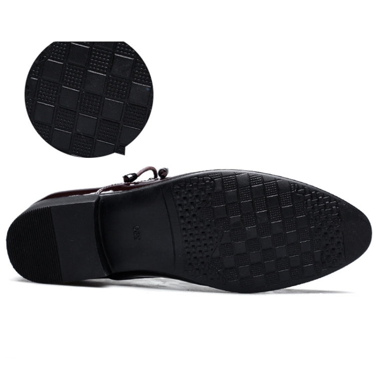 Scarpe da lavoro a punta da uomo in pelle casual lucida, 38, 39, 40, 41, 42, 43, 44, 45, 46, 47, 48