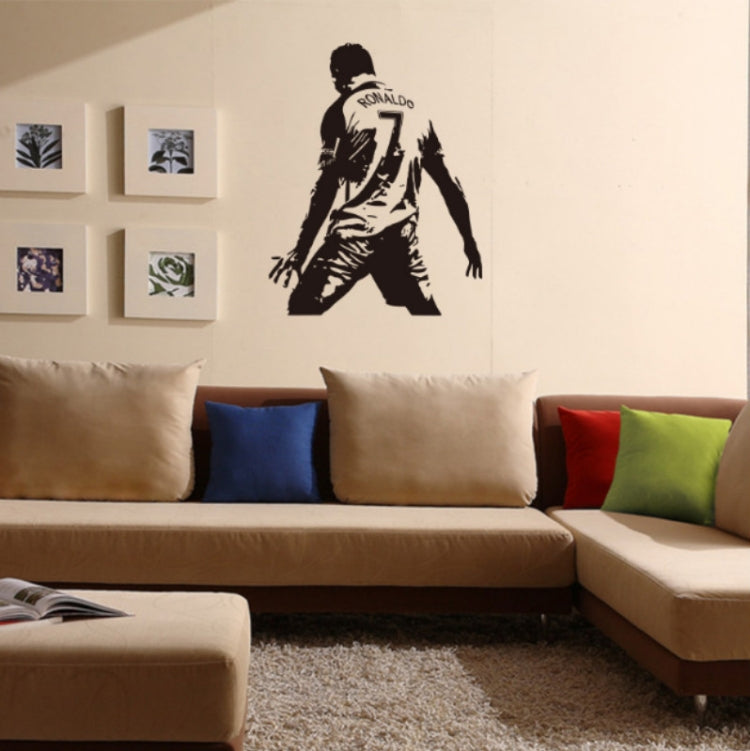 Adesivo da parete decorazione camera da letto dormitorio studentesco silhouette azione giocatore di calcio, Small 45x58m, Medium 58x74cm