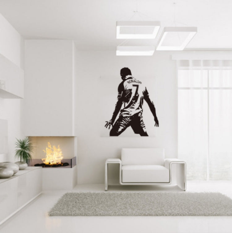 Adesivo da parete decorazione camera da letto dormitorio studentesco silhouette azione giocatore di calcio, Small 45x58m, Medium 58x74cm