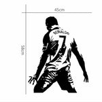 Adesivo da parete decorazione camera da letto dormitorio studentesco silhouette azione giocatore di calcio, Small 45x58m, Medium 58x74cm