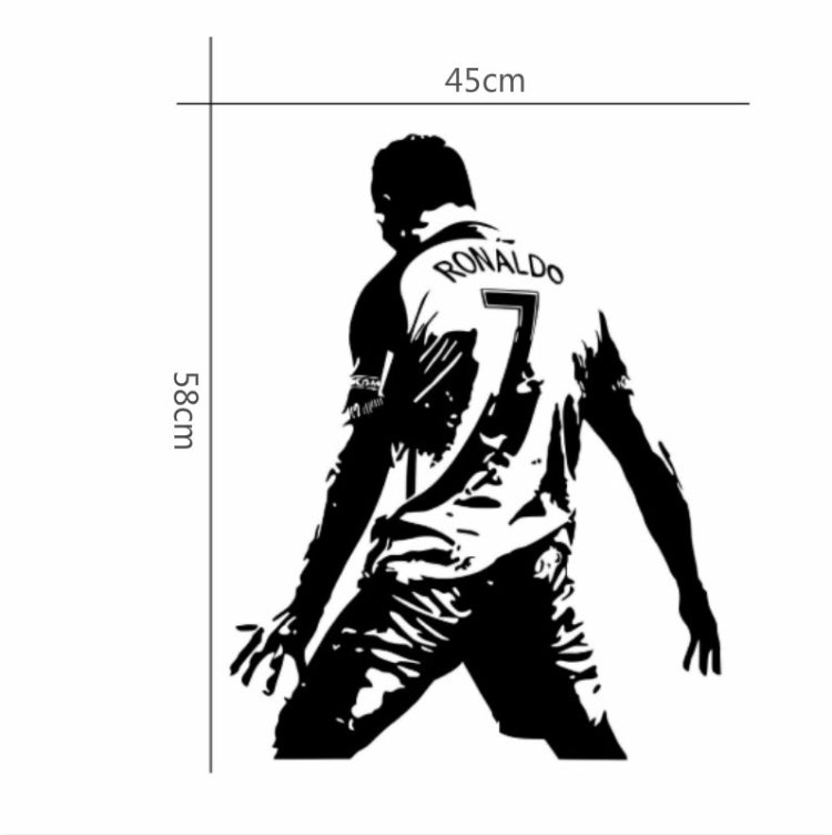 Adesivo da parete decorazione camera da letto dormitorio studentesco silhouette azione giocatore di calcio, Small 45x58m, Medium 58x74cm