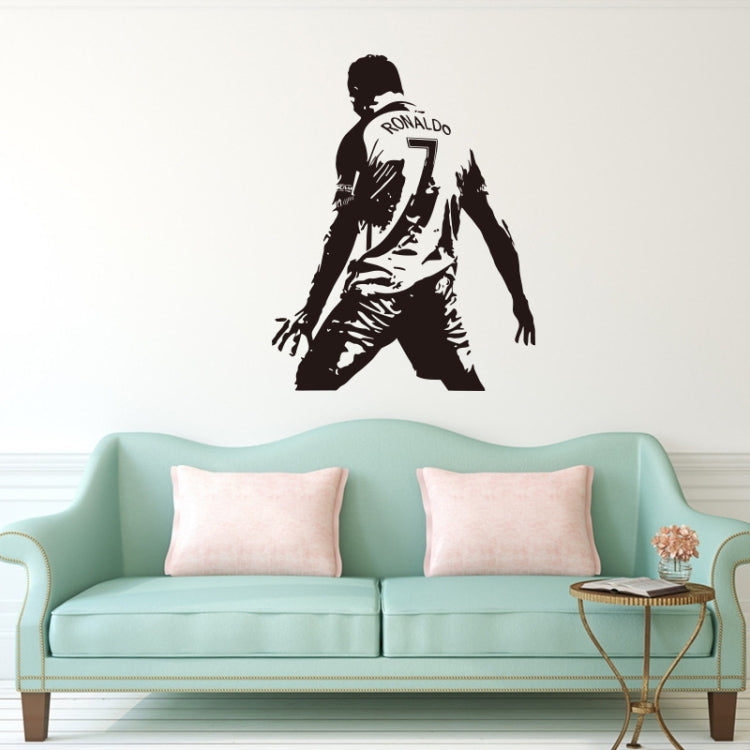 Adesivo da parete decorazione camera da letto dormitorio studentesco silhouette azione giocatore di calcio, Small 45x58m, Medium 58x74cm