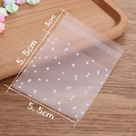 Sacchetti di cellophane trasparente in plastica da 100 pezzi Sacchetti regalo per biscotti con caramelle a pois con sacchetti autoadesivi fai-da-te Celofan per la festa, 5.5x5.5cm, 7x7cm, 8x10cm, 10x10cm, 10x15cm
