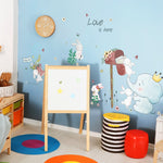 Adesivi murali decorativi con layout di scuola materna sul comodino della camera dei bambini carini dei cartoni animati, Cartoon Cute