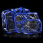 Borse da viaggio portatili in PVC con cerniera Borsa per trucco trasparente impermeabile, S, M, L, 3Pcs Set