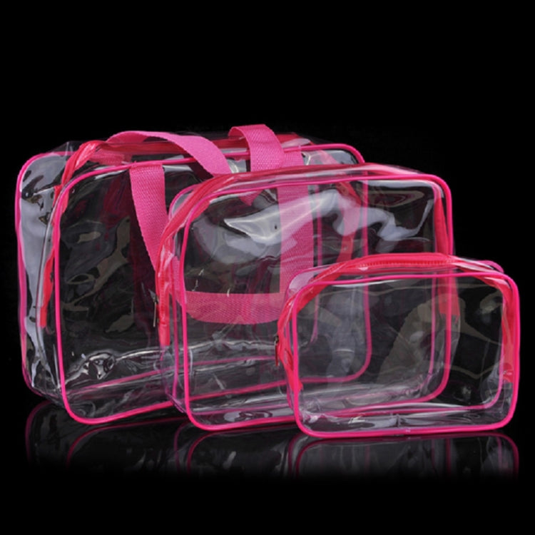 Borse da viaggio portatili in PVC con cerniera Borsa per trucco trasparente impermeabile, S, M, L, 3Pcs Set