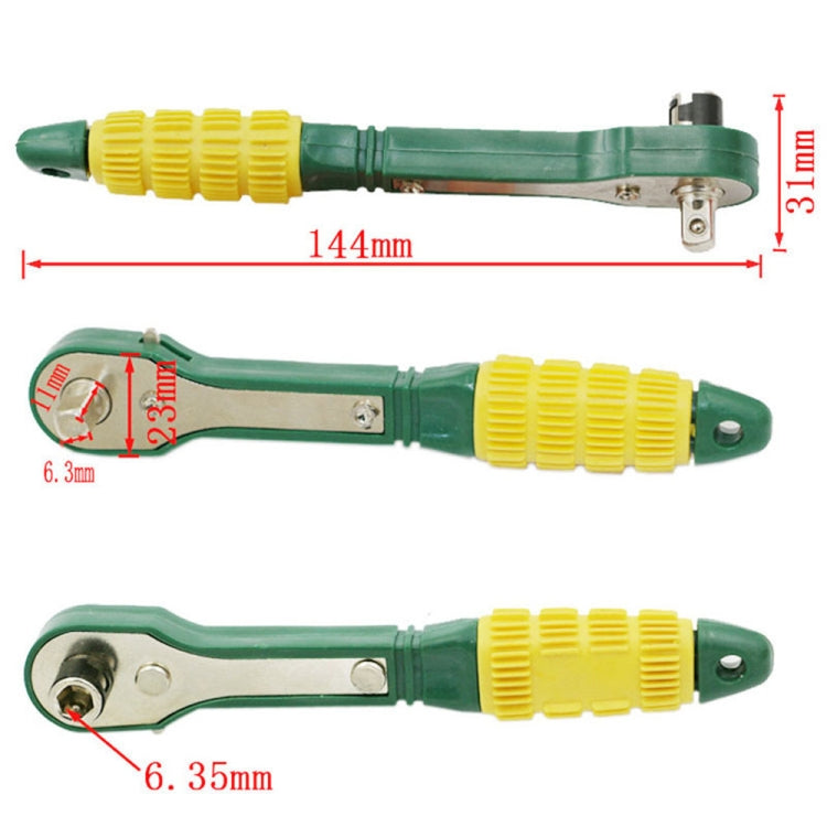 Mini chiave a cricchetto rapida giallo verde, Mini Ratchet Wrench