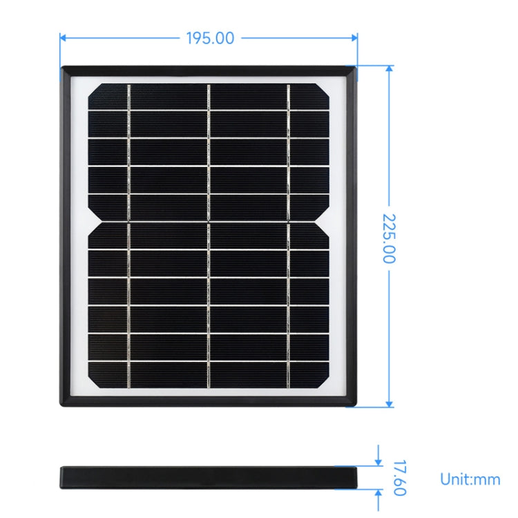 Pannello solare monocristallino 5,5V 6W con vetro temperato