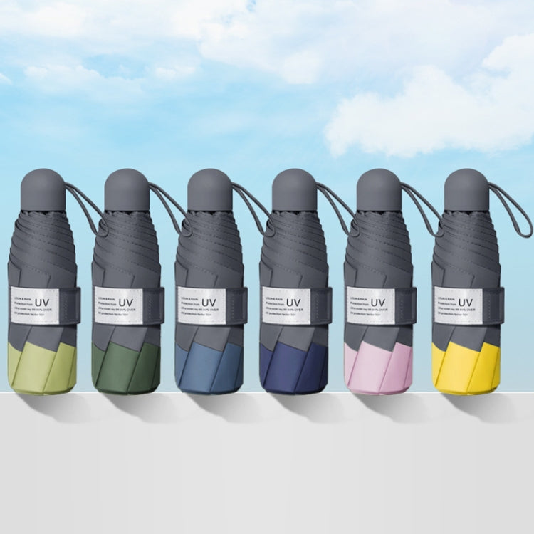LY-0621 Ombrello cinque pieghe a otto ossa Ombrello solare semplice con colla nera, Eight-bone Turmeric, Eight-bone Midsummer Pink, Eight-bone Haze Blue, Eight-bone Matcha Green, Eight-bone Navy, Eight-bone Ink Green