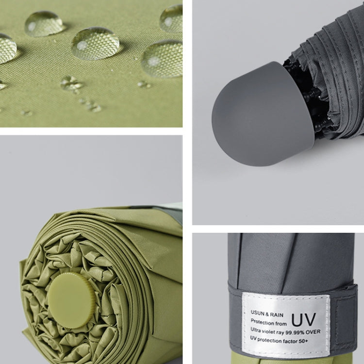 LY-0621 Ombrello cinque pieghe a otto ossa Ombrello solare semplice con colla nera, Eight-bone Turmeric, Eight-bone Midsummer Pink, Eight-bone Haze Blue, Eight-bone Matcha Green, Eight-bone Navy, Eight-bone Ink Green