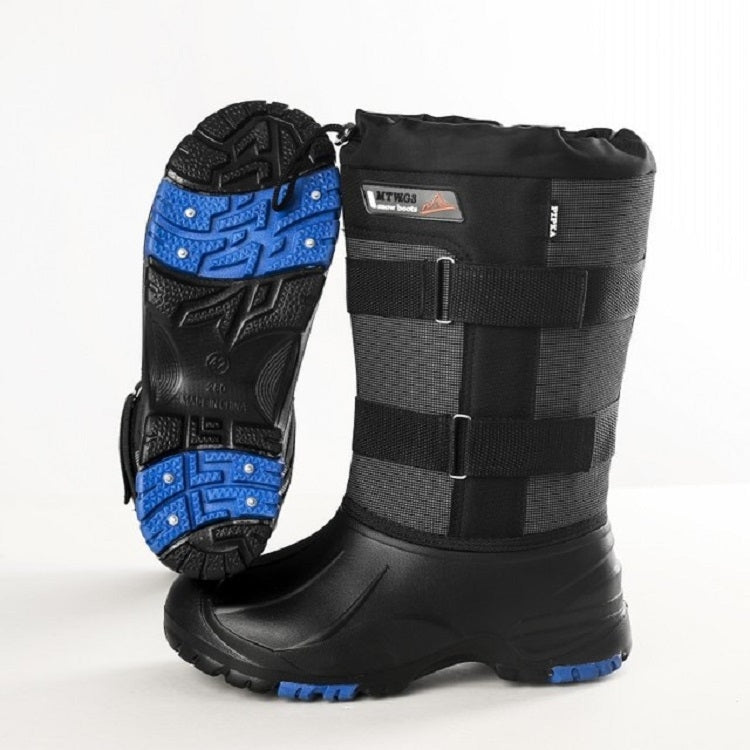 Scarpe da neve da uomo invernali per esterni Stivali da neve alti con chiodi in acciaio antiscivolo caldi, 41, 42, 43, 44, 45, 46