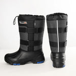 Scarpe da neve da uomo invernali per esterni Stivali da neve alti con chiodi in acciaio antiscivolo caldi, 41, 42, 43, 44, 45, 46