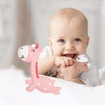 Cartoon Fawn Baby Massaggiagengive Training Bite Molar Rod Giocattolo in silicone Forniture per madre e bambino, Fawn Pink, Fawn Blue, Fawn Brown