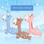 Cartoon Fawn Baby Massaggiagengive Training Bite Molar Rod Giocattolo in silicone Forniture per madre e bambino, Fawn Pink, Fawn Blue, Fawn Brown