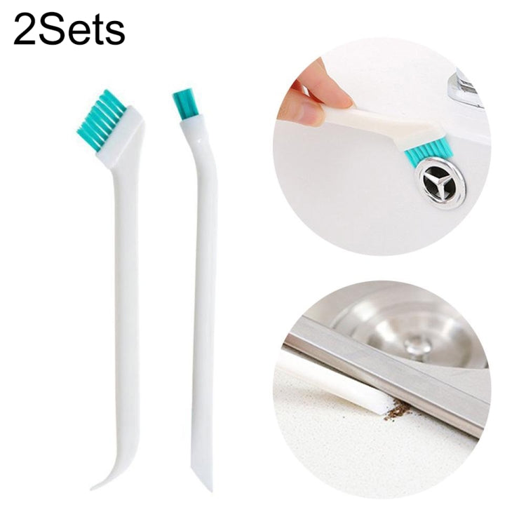 2 set 2 in 1 spazzola per pulizia degli spazi vuoti per porte e finestre a doppia testa, con raschietto per coda, 2 Sets 2 in 1