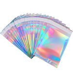 100 pezzi/set Buste in plastica autosigillanti laser Sacchetti postali Sacchetti per confezioni regalo, 11.5cmx16.5cm+4cm, 16.5cmx23cm+4cm, 23cmx32.5cm+4cm, 35cmx40cm+4cm