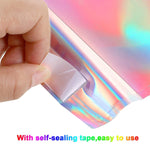 100 pezzi/set Buste in plastica autosigillanti laser Sacchetti postali Sacchetti per confezioni regalo, 11.5cmx16.5cm+4cm, 16.5cmx23cm+4cm, 23cmx32.5cm+4cm, 35cmx40cm+4cm