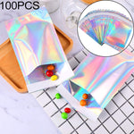 100 pezzi/set Buste in plastica autosigillanti laser Sacchetti postali Sacchetti per confezioni regalo, 11.5cmx16.5cm+4cm, 16.5cmx23cm+4cm, 23cmx32.5cm+4cm, 35cmx40cm+4cm