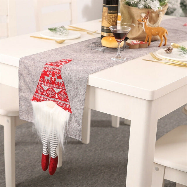 Tovaglia natalizia Runner da tavola di Babbo Natale Bandiera da tavolo per banchetti dell'hotel per la decorazione del festival