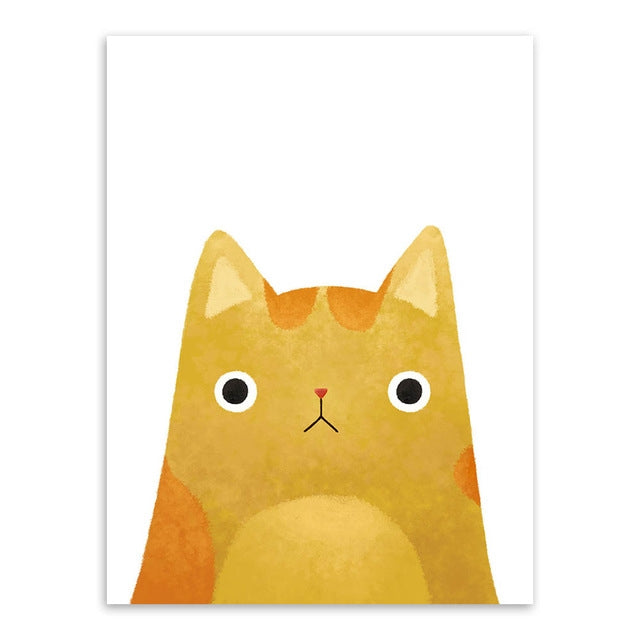 Simpatico gatto e avatar Poster Stampa Tela Pittura Decorazione artistica per la casa, 21×30, 30×40, 40×50, 50×70
