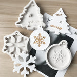 Stampo in silicone per fondente modellante serie natalizia per cottura fai-da-te, Christmas Leaves, Christmas Snowflake, Christmas Round Snowflake Shape, Christmas Tree