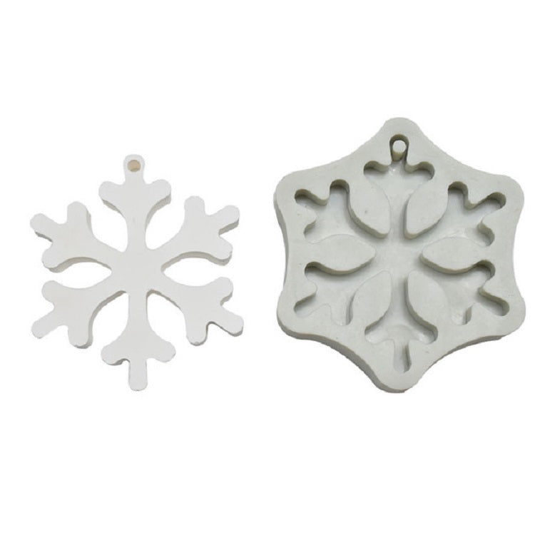 Stampo in silicone per fondente modellante serie natalizia per cottura fai-da-te, Christmas Leaves, Christmas Snowflake, Christmas Round Snowflake Shape, Christmas Tree