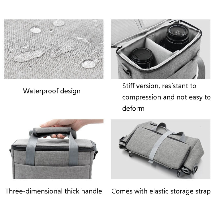Borsa per fotocamera digitale Baona BN-H001 Borsa impermeabile per fotocamera portatile casual, BN-H001 S(Gray), BN-H001 S(Black), BN-H001 M(Gray), BN-H001 M(Black), BN-H001 L(Gray), BN-H001 L(Black)