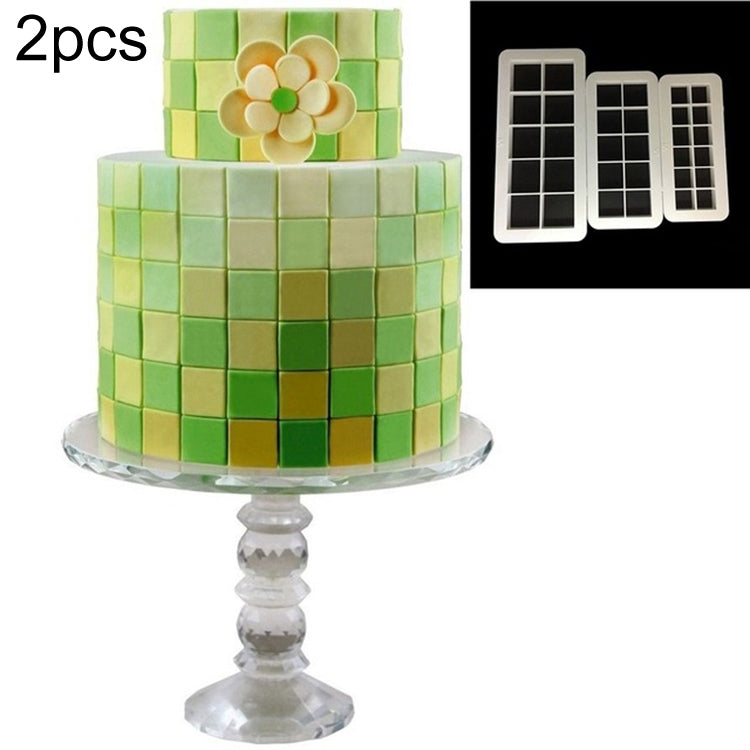 2 pezzi di torta al cioccolato, puzzle geometrico, striscia in rilievo, forma di fondotinta, strumento per stampaggio di stampi per biscotti grafici, Four-sided Diamond, Jigsaw, Hexagon, Square, Regular Triangle, Oblique Triangle