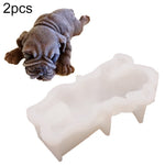 2 pezzi 4 pollici Shapi Dog Mousse Cake Stampo in silicone 3D Stereo Stampo per gelato Stampo per cioccolato per cani sporchi, Shapi Dog Shape