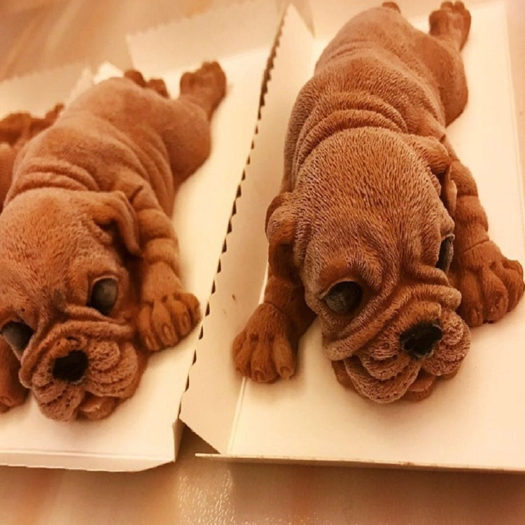 2 pezzi 4 pollici Shapi Dog Mousse Cake Stampo in silicone 3D Stereo Stampo per gelato Stampo per cioccolato per cani sporchi, Shapi Dog Shape