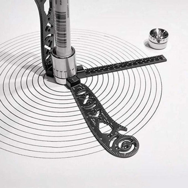 Righello da disegno multifunzionale Strumento di disegno creativo Righello per bussola magnetica