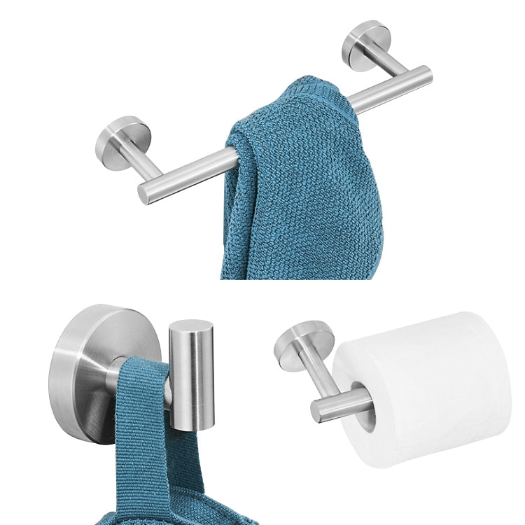 3 in 1 portasciugamani in acciaio inossidabile opaco 304 portasciugamani in carta gancio accessori da bagno set doccia da bagno, Silver, Gold, Black