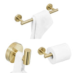 3 in 1 portasciugamani in acciaio inossidabile opaco 304 portasciugamani in carta gancio accessori da bagno set doccia da bagno, Silver, Gold, Black