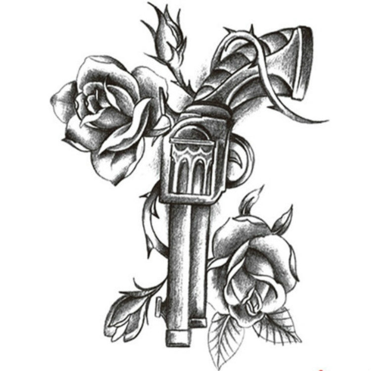 2 adesivi per tatuaggi usa e getta per braccio alla moda
