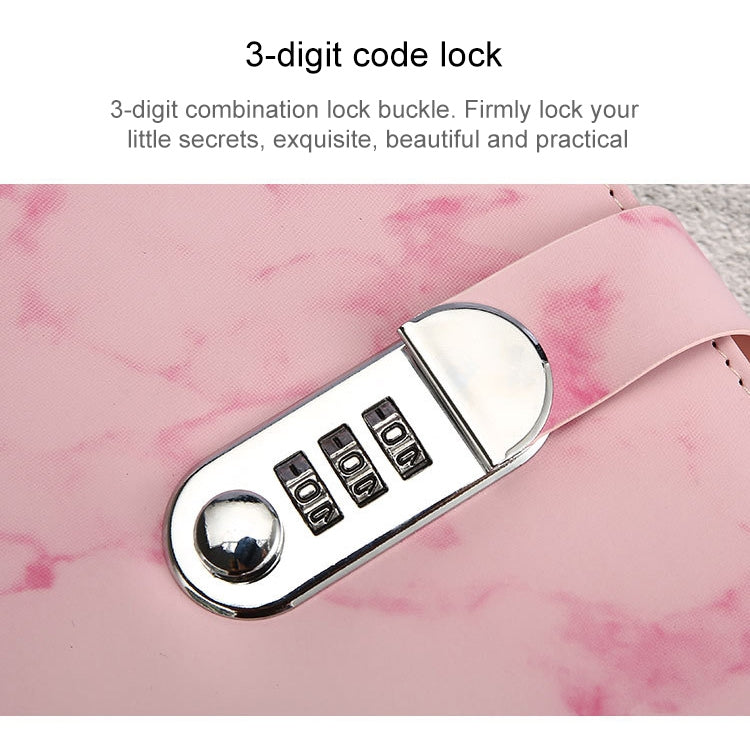 Blocco note A5 con blocco password e copertina marmo