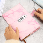 Blocco note A5 con blocco password e copertina marmo