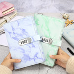 Blocco note A5 con blocco password e copertina marmo