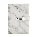 Blocco note per notebook multifunzionale con blocco password retrò con trama in marmo A5