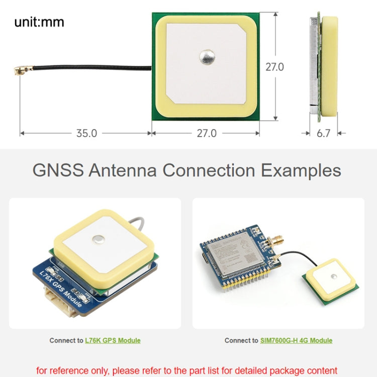 Antenna di posizionamento in ceramica attiva GNSS Waveshare 24095, connettore IPEX 1, 24095