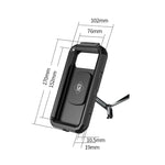 Supporto per telefono touch screen con scatola impermeabile per specchietto retrovisore per motocicletta Kewig, Small Rearview Mirror Installation, Large Rearview Mirror Installation