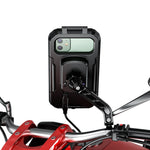 Supporto per telefono touch screen con scatola impermeabile per specchietto retrovisore per motocicletta Kewig, Small Rearview Mirror Installation, Large Rearview Mirror Installation