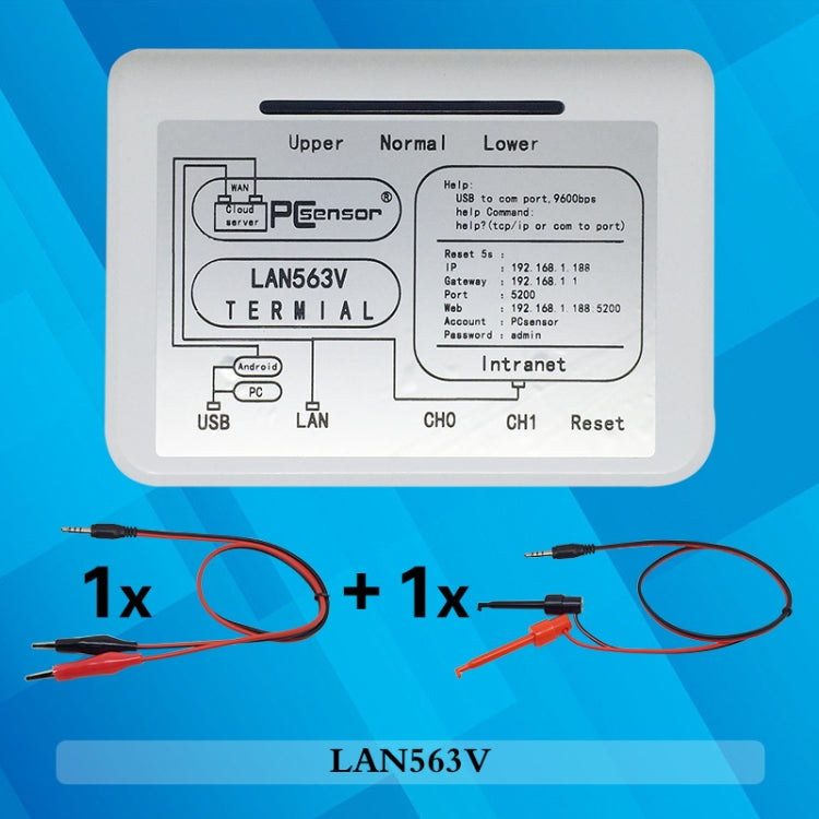 Pcsensor LAN563V Tipo di rete Rilevamento tensione Controllo remoto Monitoraggio telefono Registra Scheda tecnica, LAN563V