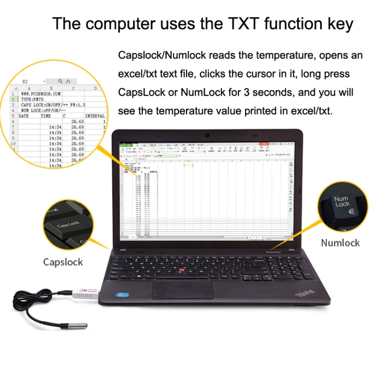 Termometro per monitoraggio acquario con sonda di temperatura impermeabile con sensore di temperatura USB, TEMPer1F, TEMPer2, TEMPerHUM