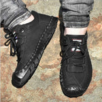 Scarpe casual da uomo in microfibra con suola in gomma